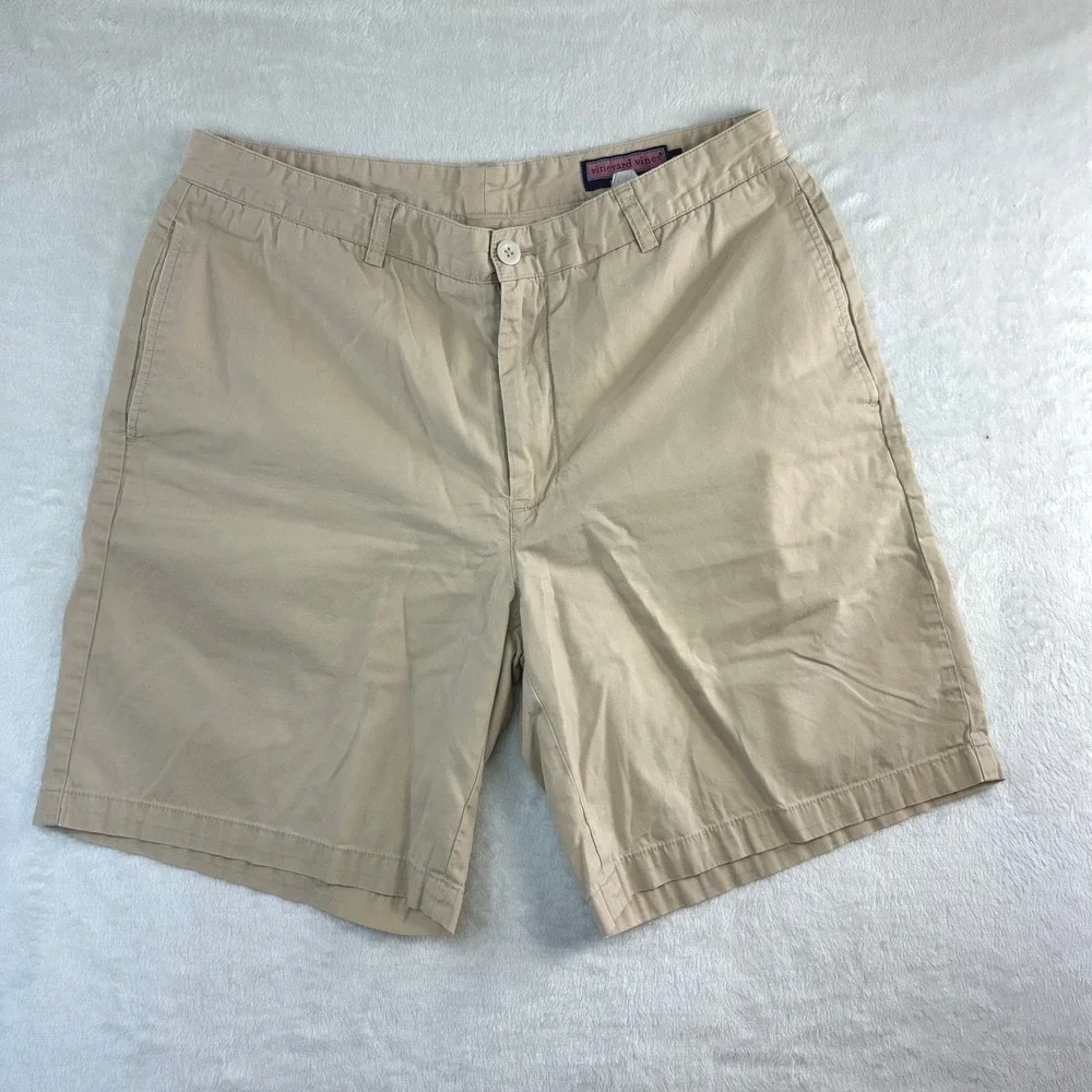 Old Money Vineyard Vines Club Short 35 Khaki Cotton Preppy Coastal Hamptons